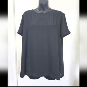 WORTHINGTON BLACK Short Sleeve Office Top Blouse Women's Size L